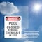 Signmission Portrait Pool Closed Strong Chemicals In Use Danger Sign, Plastic, 7in W x 10in L, 2PK OS-2PACK-DS-P-710-V-1625 - alternate 7